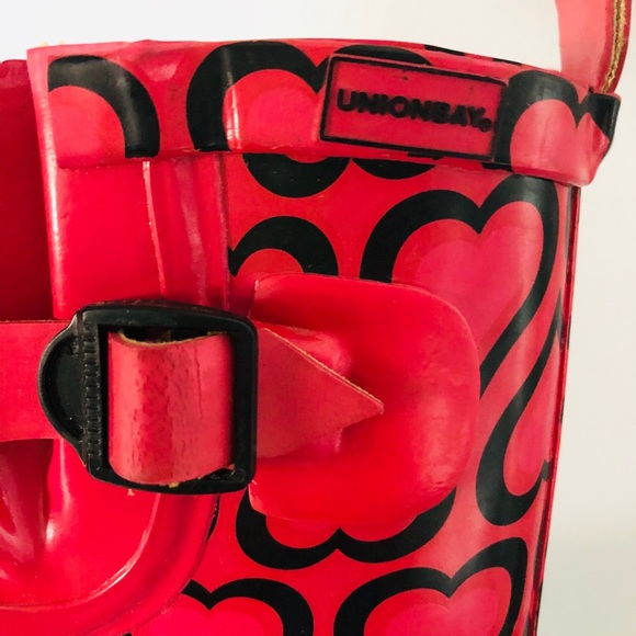 UnionBay Red Rain Boots Sz 8 - Picture 7 of 7